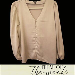 Ann Taylor Pearl Button Blouse - Size LP